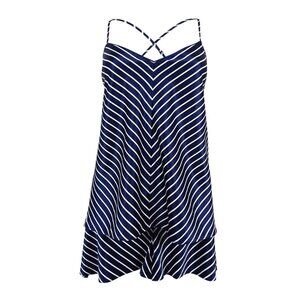 RALPH LAUREN Lauren Women's Stripe Satin Camisole Sleepwear (XL, Navy/White)
